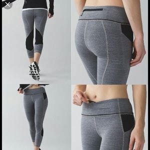 Grey Pace Rival Crop Lululemon leggings